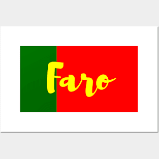 Faro City in Portuguese Flag Colors Posters and Art